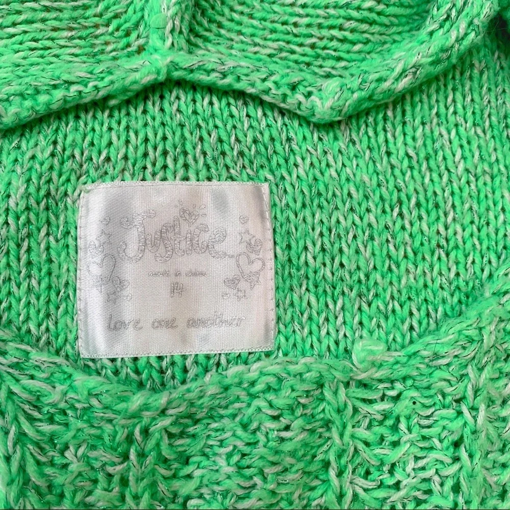 Justice Soft Green Hooded Sweater, 14.